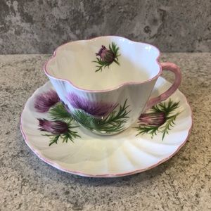 Shelley Fine Bone China THISTLE Cup & Saucer